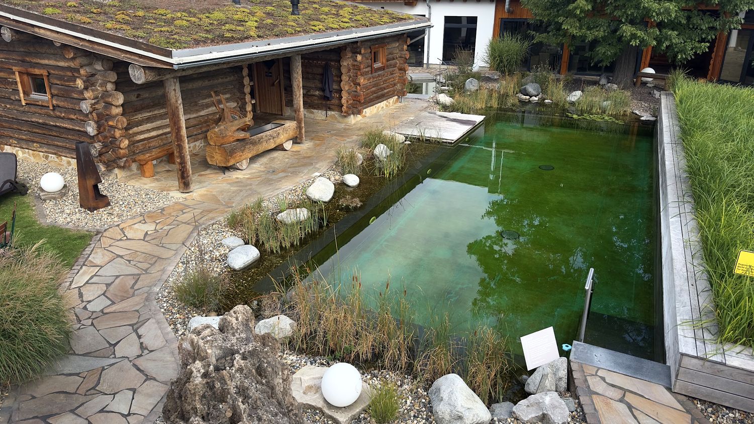 Naturbadeteich im Saunagarten im balance Kassel